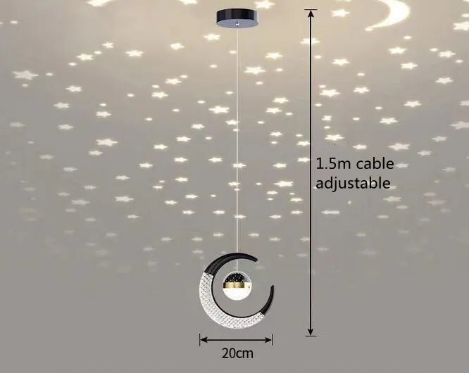 Hold Csillag LED Mennyezeti Lámpa – Arany Fekete Loft Design