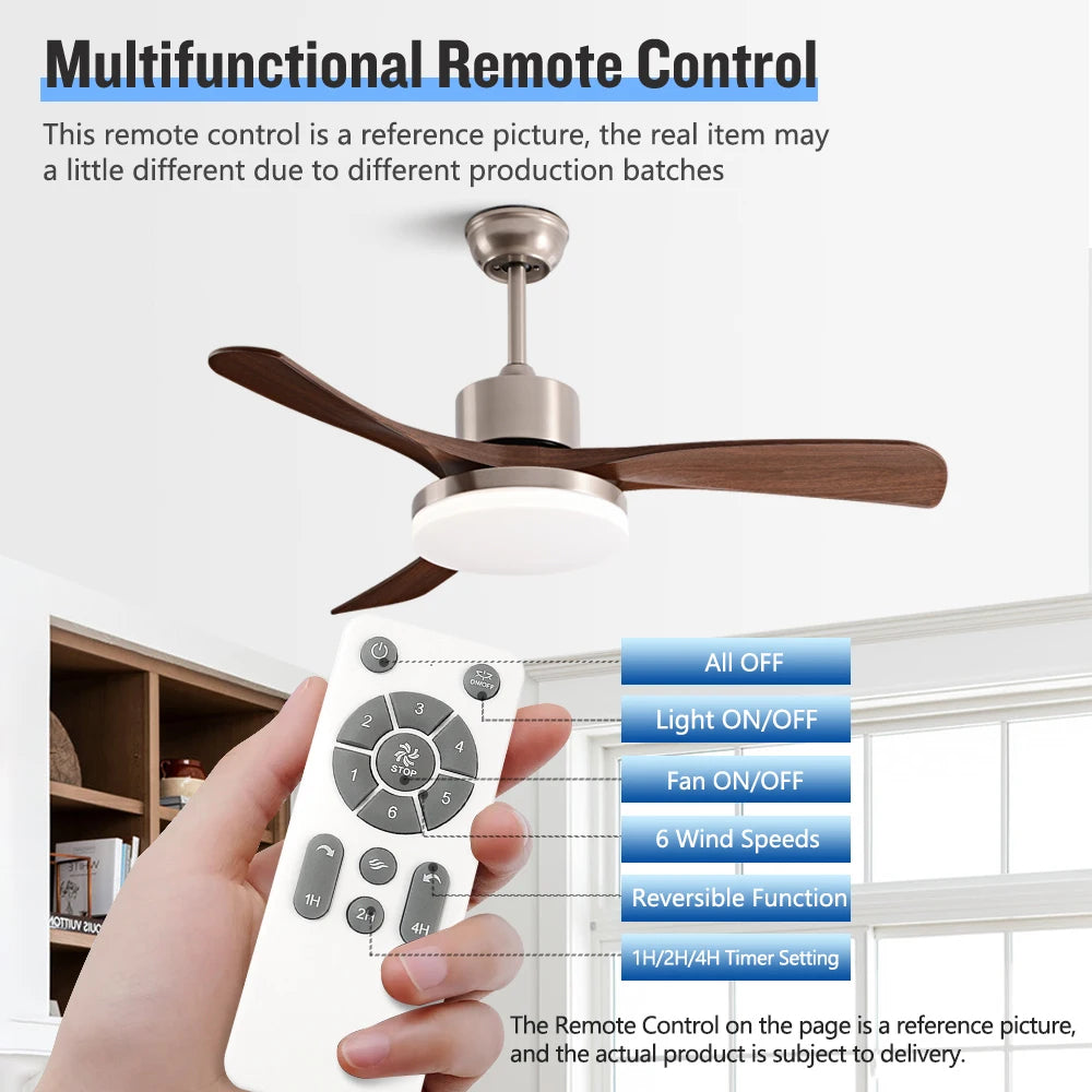 Modern DC Mennyezeti Ventilátor Lámpával – Erős Légmozgás, Távirányítóval
