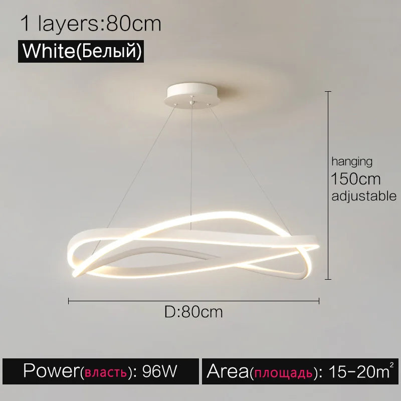 Nagy Gyűrűs LED Csillár – Minimalist Kör Lámpa Nappaliba