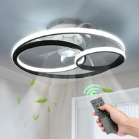 Kerek Mennyezeti Ventilátor LED Lámpával – 50W, Ø50cm, Dimmelhető Távirányítóval