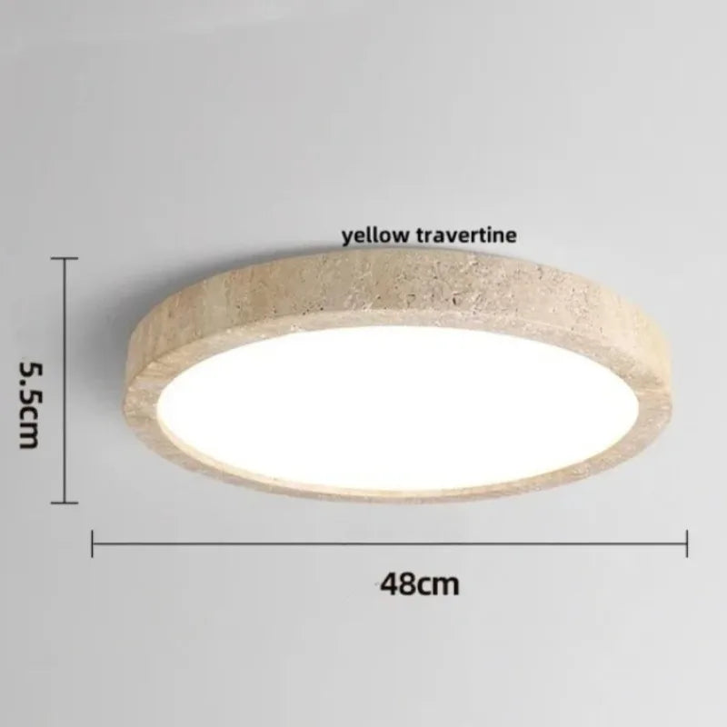 Travertin Kő LED Mennyezeti Lámpa – Wabi-Sabi Nordic Plafon