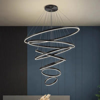 Többgyűrűs Modern LED Függesztő Csillár – 4–5 Gyűrű Nappaliba