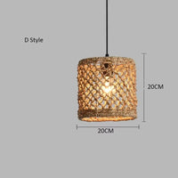 Retro Bambusz Rattan Függő Lámpa – Japán Lanternes Stílus Nappaliba