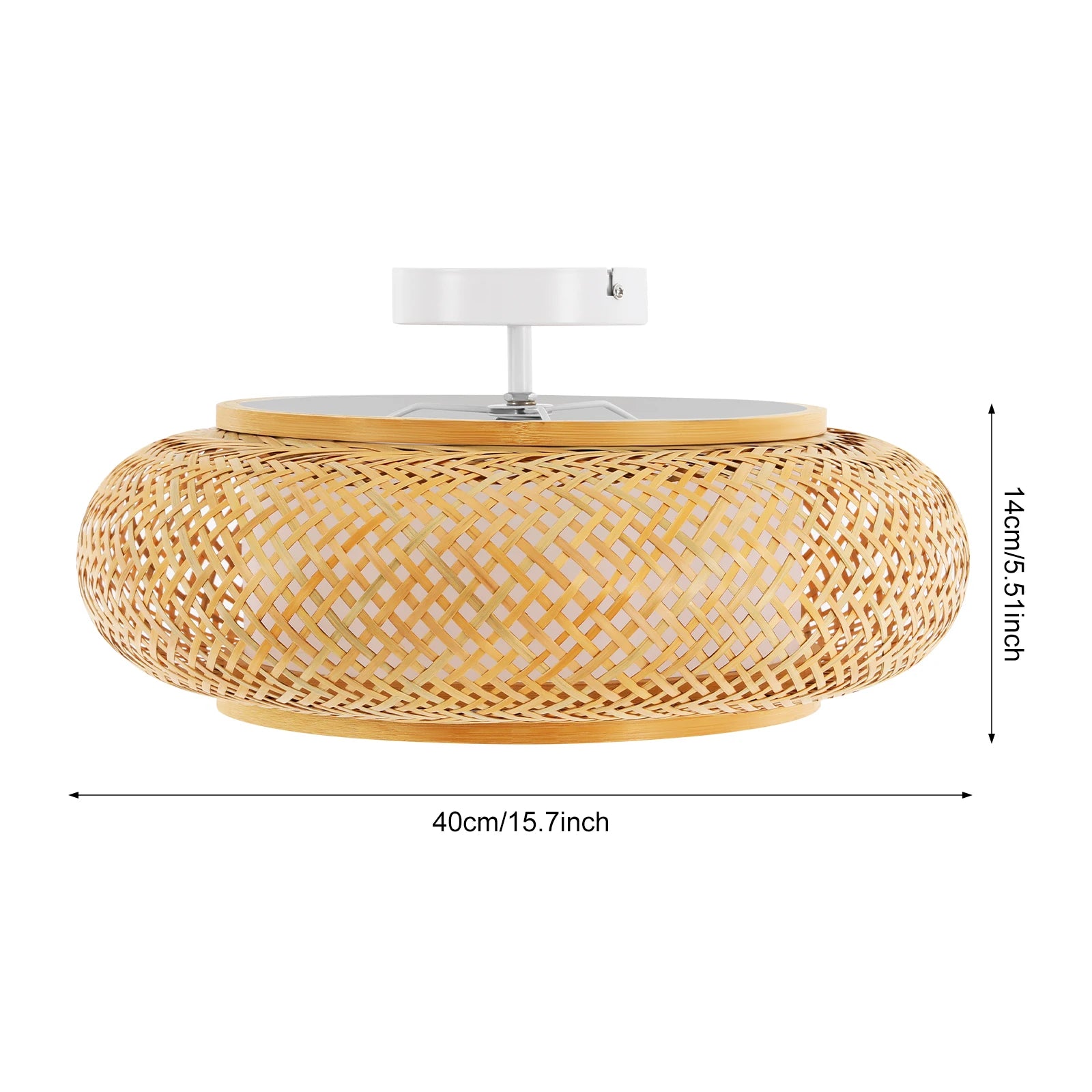 Bambusz Mennyezeti Lámpa – Fonott Rattan E27 LED Plafon