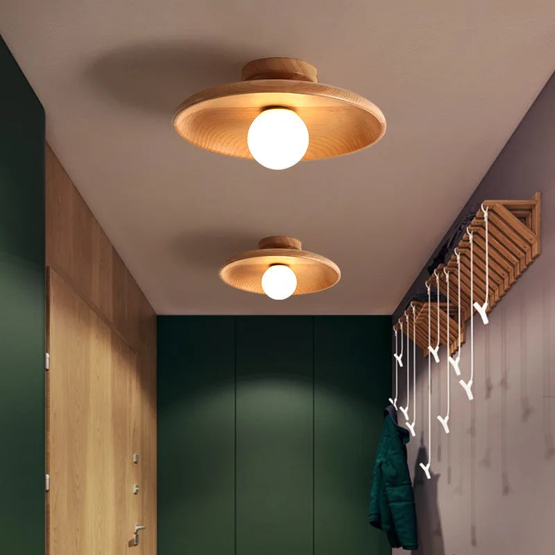 Fa Kerek Mennyezeti Lámpa – Nordic E27 LED