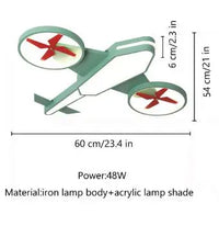 Repülős Gyerekszobai Mennyezeti Lámpa – LED Ventilátor Lámpával, Kék/Zöld/Rózsaszín