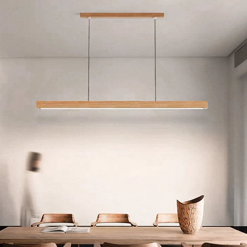 Fa Rúd LED Csillár – Étkezőasztal Függő Lámpa 80–120 cm