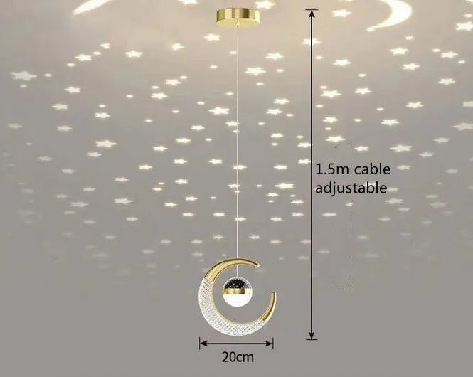 Hold Csillag LED Mennyezeti Lámpa – Arany Fekete Loft Design