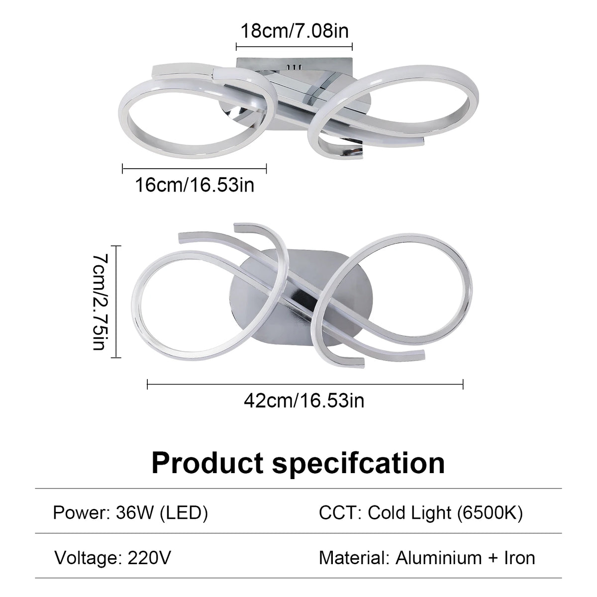 Geometriai LED Csillár – 36W Kreativ Formájú Akril Nappaliba