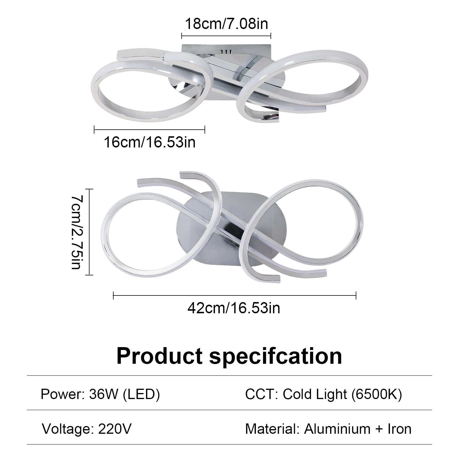 Geometriai LED Csillár – 36W Kreativ Formájú Akril Nappaliba