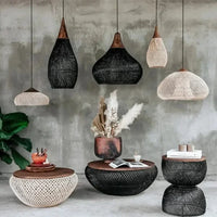 Rattan Függesztő Lámpa – Japán Stílusú Vintage LED E27