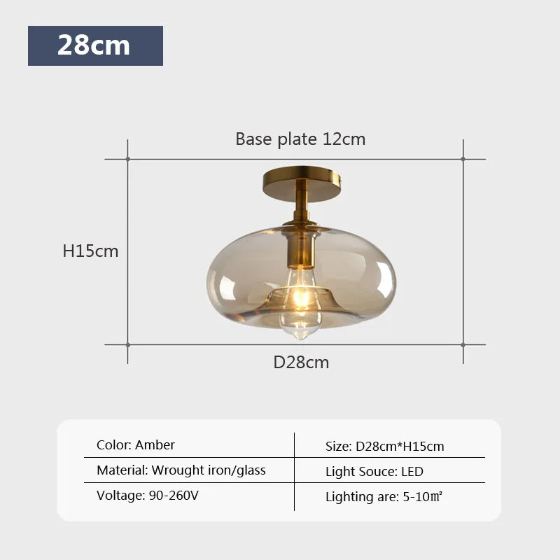 Modern LED Üveg Mennyezeti Lámpa – Minimalista Lámpa Előszobába és Folyosóra