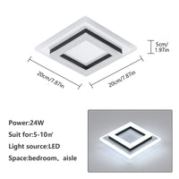 Négyzetes Akril LED Mennyezeti Lámpa – 20 cm 24W Hálószobába