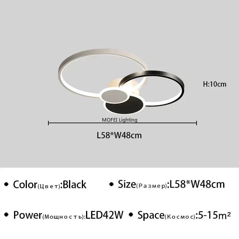 Ultravékony LED Mennyezeti Lámpa – Dimmelhető Nyílt Csillár 58–80 cm