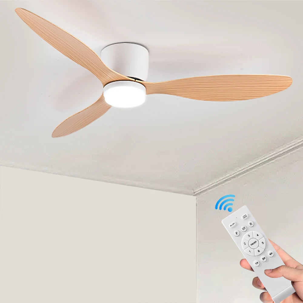 Mennyezeti Ventilátor Lámpával – Csendes DC Motor, 6 Sebesség, Távirányítóval