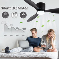 Mennyezeti Ventilátor Lámpával – Csendes DC Motor, 6 Sebesség, Távirányítóval