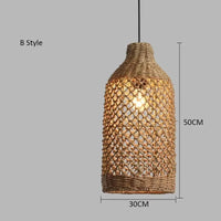 Retro Bambusz Rattan Függő Lámpa – Japán Lanternes Stílus Nappaliba