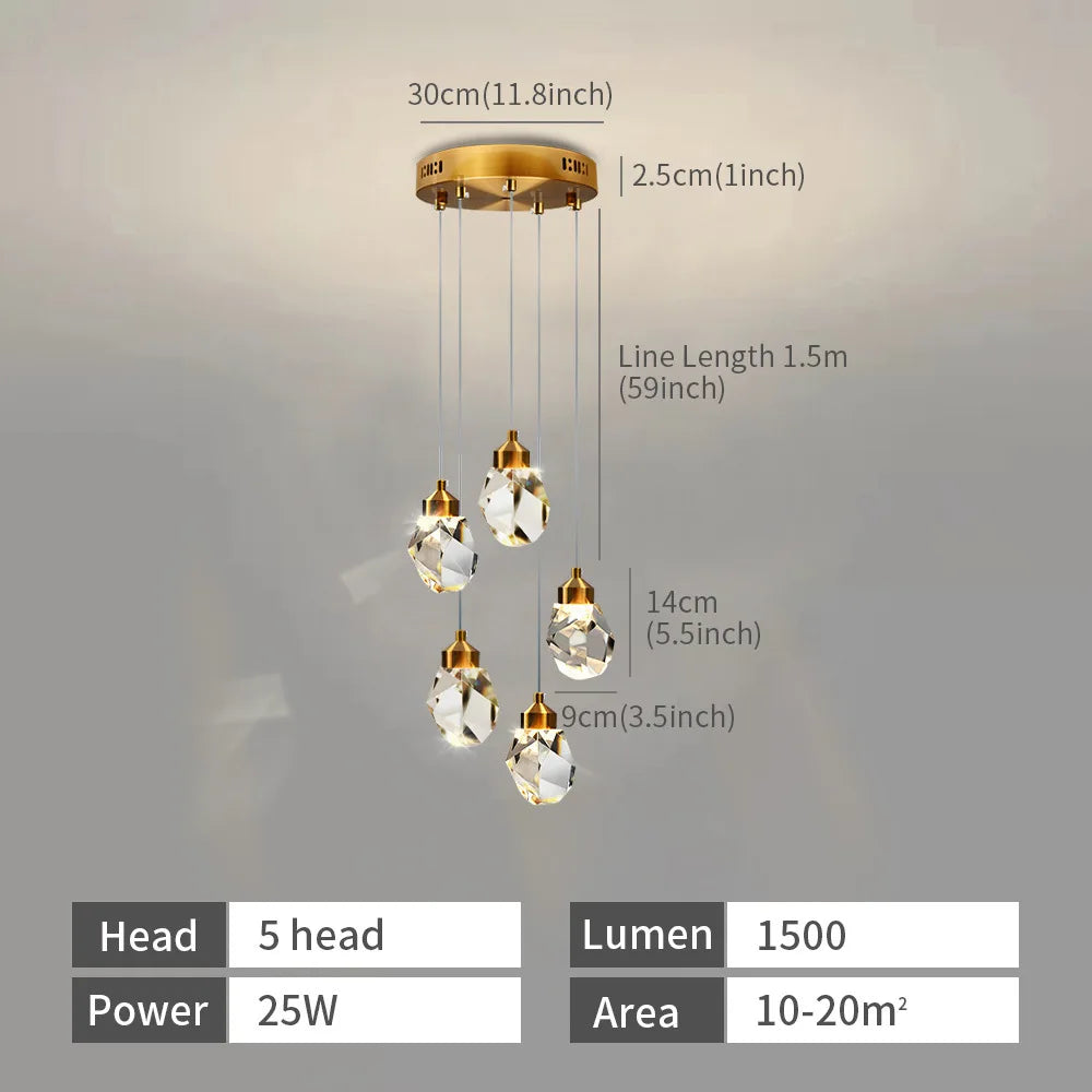 Kristály Nordic LED Csillár – Lágyan Fényőző Nappaliba és Hálószobába