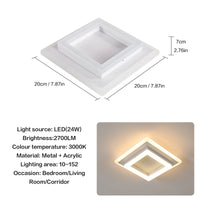 Négyzetes Akril LED Mennyezeti Lámpa – 20 cm 24W Hálószobába