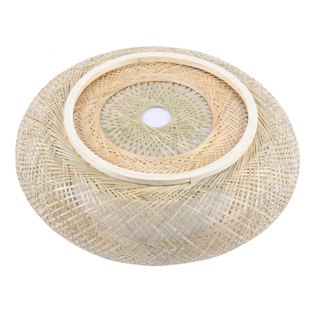 Fonott Bambusz Függő Lámpa – Rattan Hatású LED Nappaliba és Étkezőbe