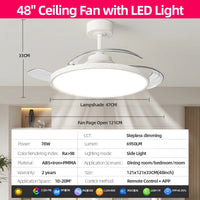 Láthatatlan Mennyezeti Ventilátor Lámpával – DC Motor, APP és Távirányítós Dimmer
