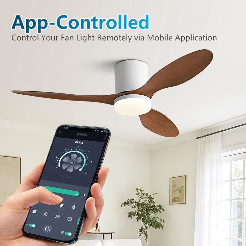 3 Lapátos DC Mennyezeti Ventilátor Lámpával – Alacsony Mennyezethez