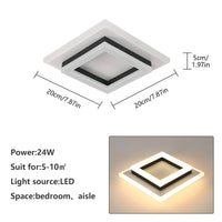 Négyzetes Akril LED Mennyezeti Lámpa – 20 cm 24W Hálószobába