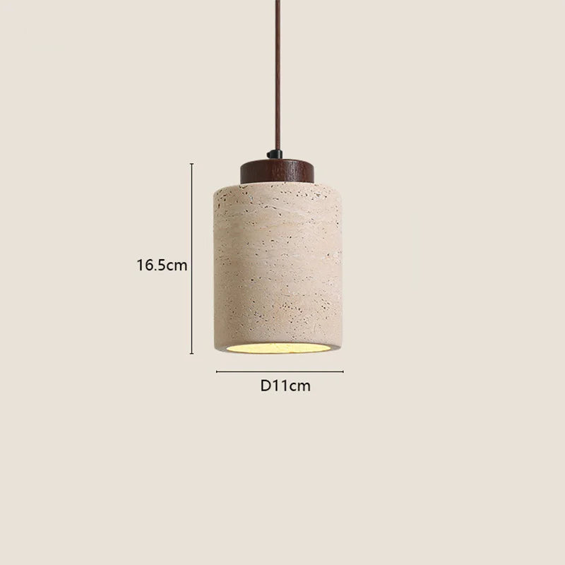 Wabi-Sabi Kő Éjjeliszekrény Függő Lámpa – Sárga Travertin Hálószobába