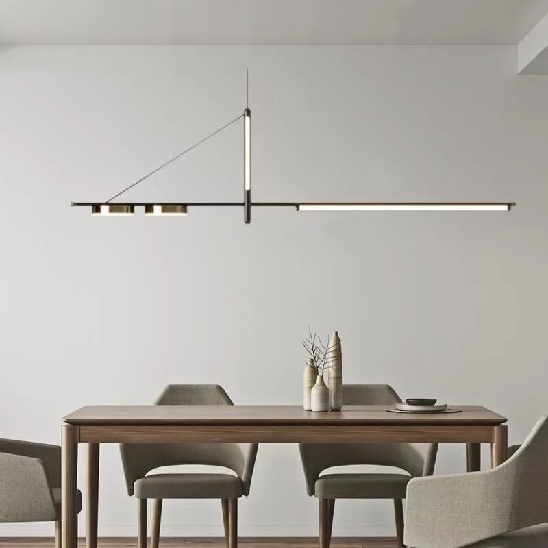 Minimalista Lineáris Csillár – Modern LED Lámpa Étterembe, Bárba és Nappaliba