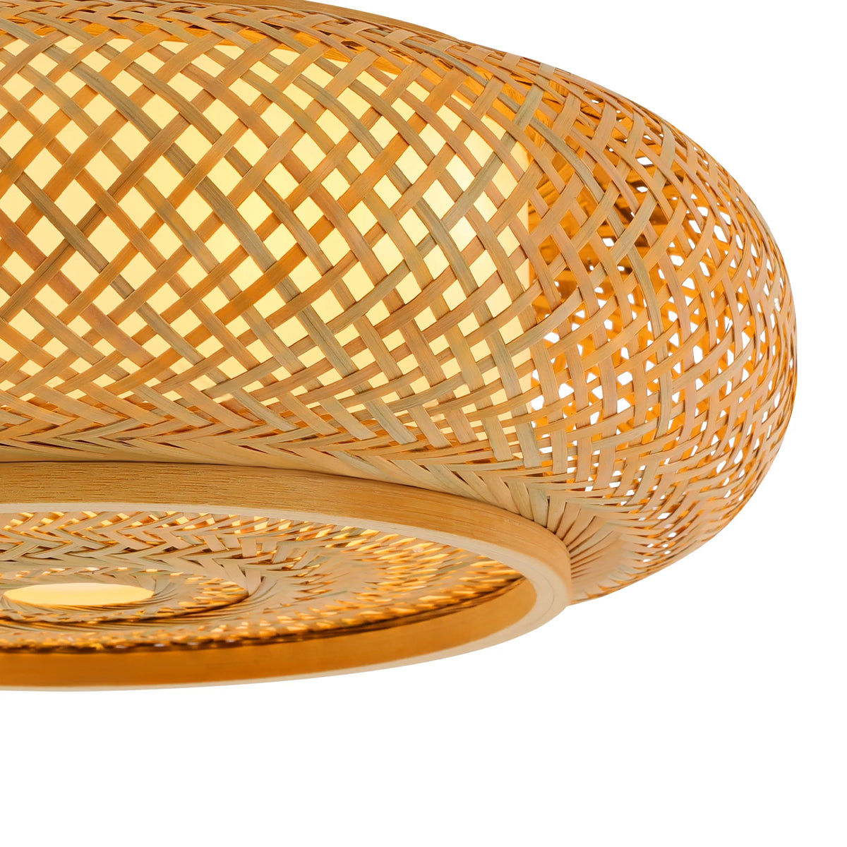 Bambusz Mennyezeti Lámpa – Fonott Rattan E27 LED Plafon