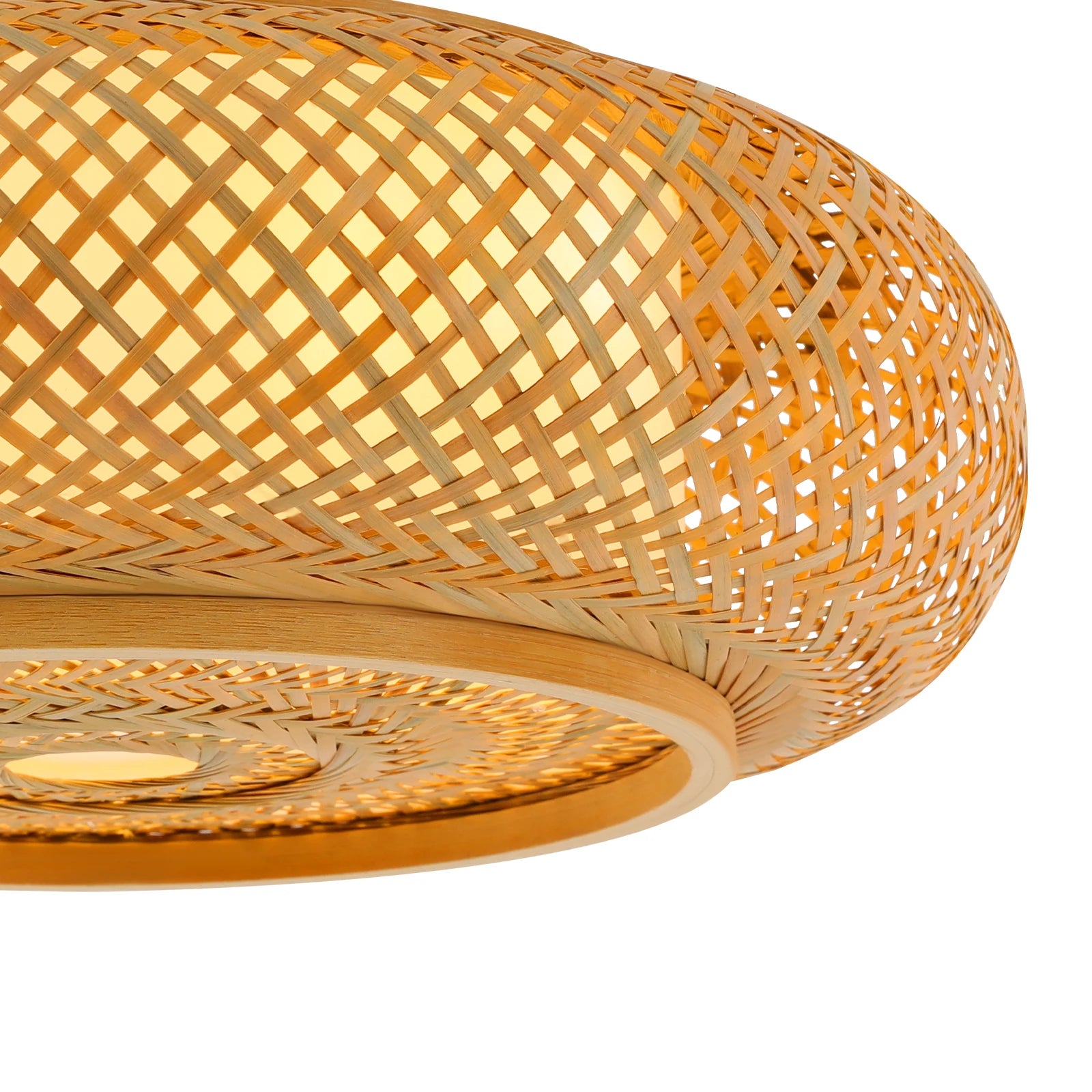 Bambusz Mennyezeti Lámpa – Fonott Rattan E27 LED Plafon