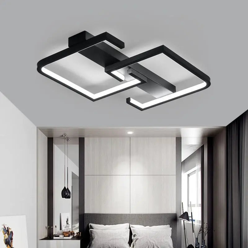 Fekete Dimmelhető LED Mennyezeti Lámpa – Távirányítós Modern Design