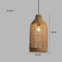 Retro Bambusz Rattan Függő Lámpa – Japán Lanternes Stílus Nappaliba