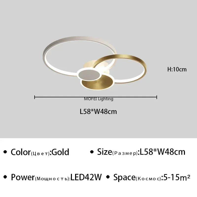 Ultravékony LED Mennyezeti Lámpa – Dimmelhető Nyílt Csillár 58–80 cm