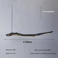 Nordic LED Szalagcsillár – Wabi-Sabi Design Függőlámpa Étterembe és Irodába