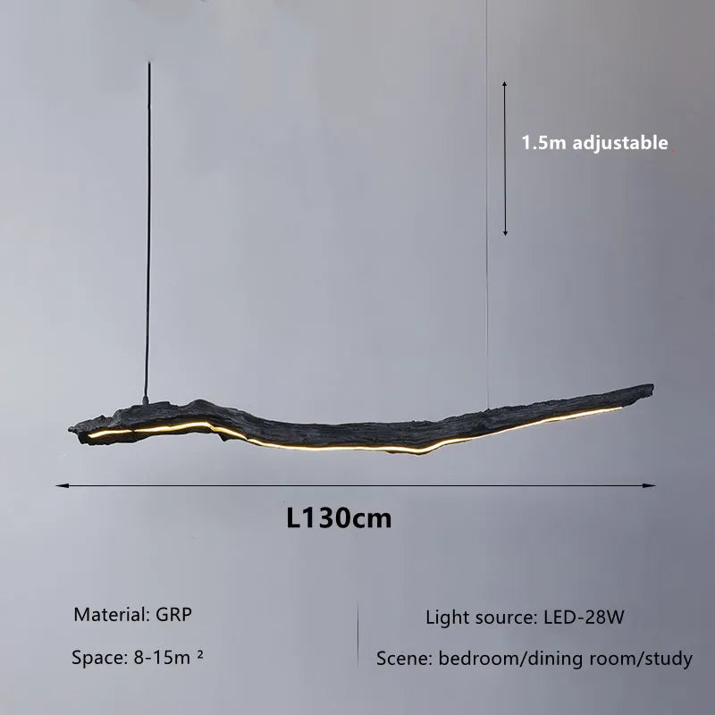 Nordic LED Szalagcsillár – Wabi-Sabi Design Függőlámpa Étterembe és Irodába