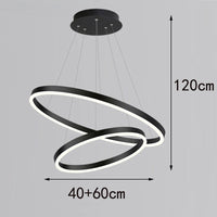 Többgyűrűs Modern LED Függesztő Csillár – 4–5 Gyűrű Nappaliba