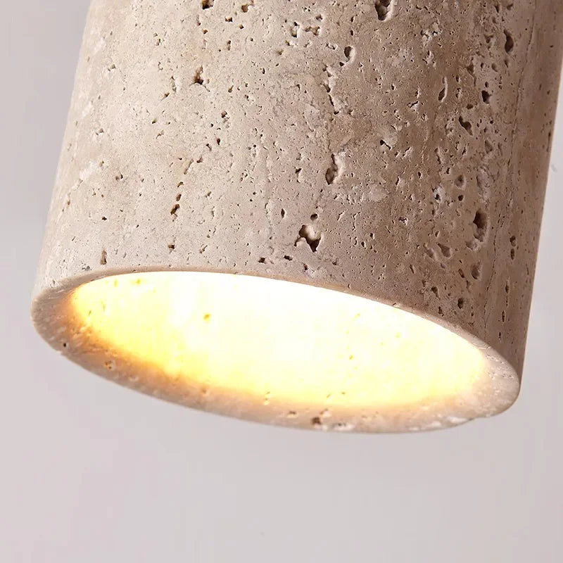 Travertin Mennyezeti Lámpa – Flush Mount Fa és Kő LED Folyosóra