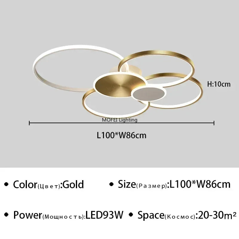 Ultravékony LED Mennyezeti Lámpa – Dimmelhető Nyílt Csillár 58–80 cm