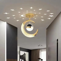 Hold Csillag LED Mennyezeti Lámpa – Arany Fekete Loft Design