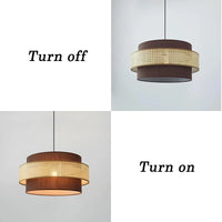 Vintage Rattan Fonott Függő Lámpa – Meleg Fehér LED Nappaliba és Étkezőbe