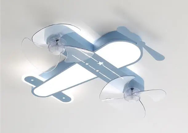 Repülős Gyerekszobai Mennyezeti Lámpa – LED Ventilátor Lámpával, Kék/Zöld/Rózsaszín