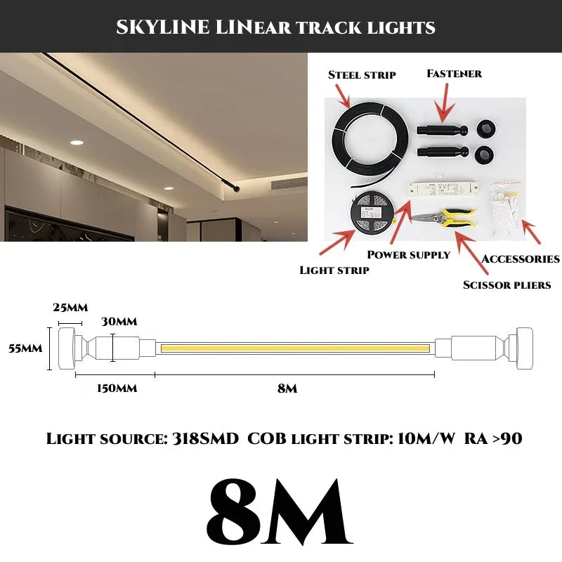 DIY LED Vonalás Lámpa – Modern Minimalista Fénysáv Mennyezetre