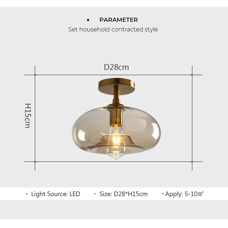 Modern LED Üveg Mennyezeti Lámpa – Minimalista Lámpa Előszobába és Folyosóra
