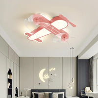 Repülős Gyerekszobai Mennyezeti Lámpa – LED Ventilátor Lámpával, Kék/Zöld/Rózsaszín