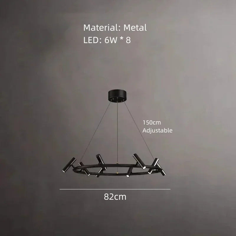 Nordic Design LED Csillár – Fém Függőlámpa Nappaliba és Étkezőbe (6/8/10 karos)