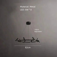 Nordic Design LED Csillár – Fém Függőlámpa Nappaliba és Étkezőbe (6/8/10 karos)