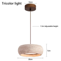 Travertin Kő Függő Lámpa – Modern LED Nappaliba és Hálószobába