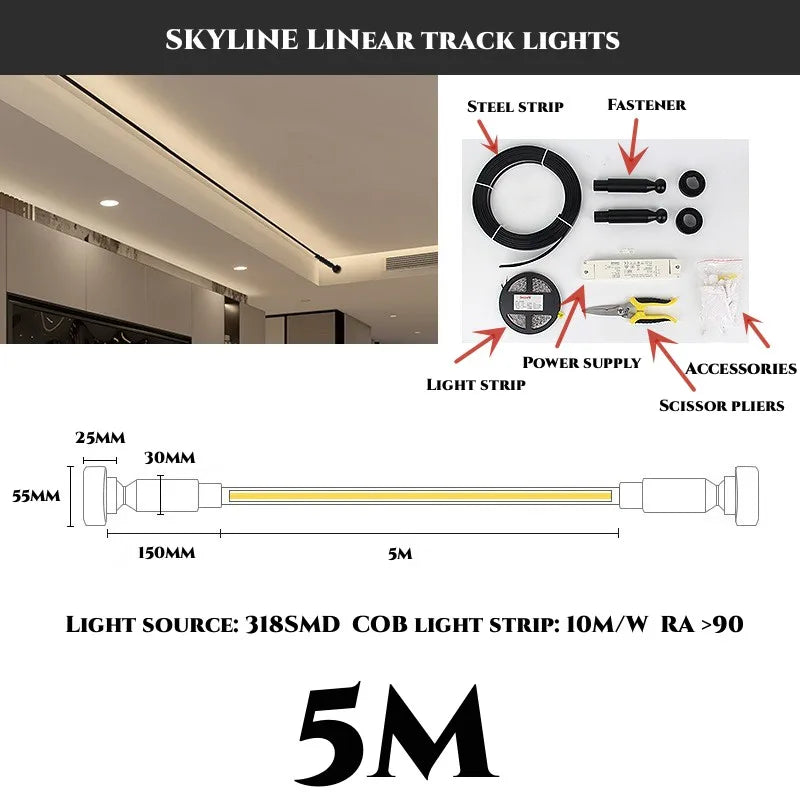 DIY LED Vonalás Lámpa – Modern Minimalista Fénysáv Mennyezetre