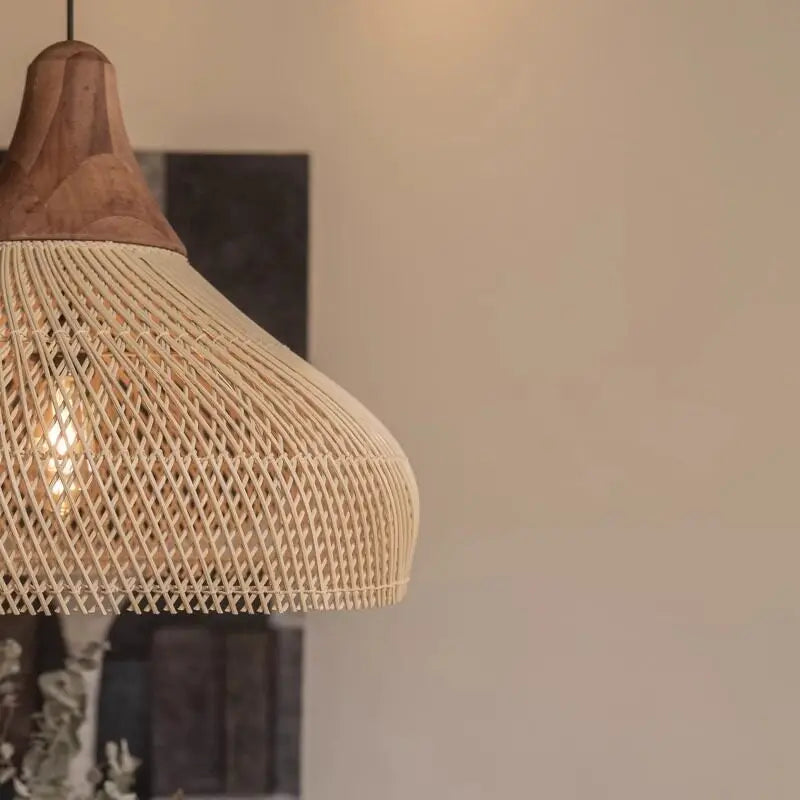 Rattan Függesztő Lámpa – Japán Stílusú Vintage LED E27